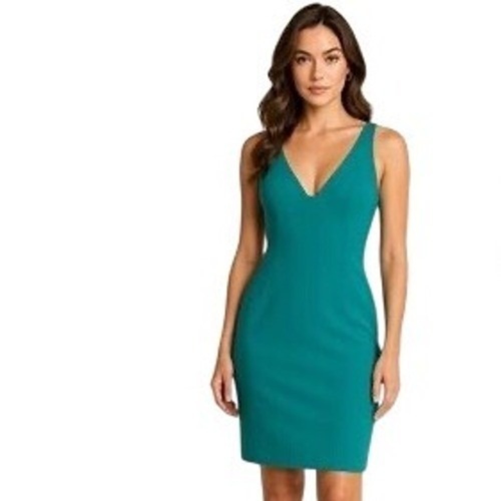 NWT LIKELY Decosta Fitted Mini Sheath Dress, Turquoise, Size 0